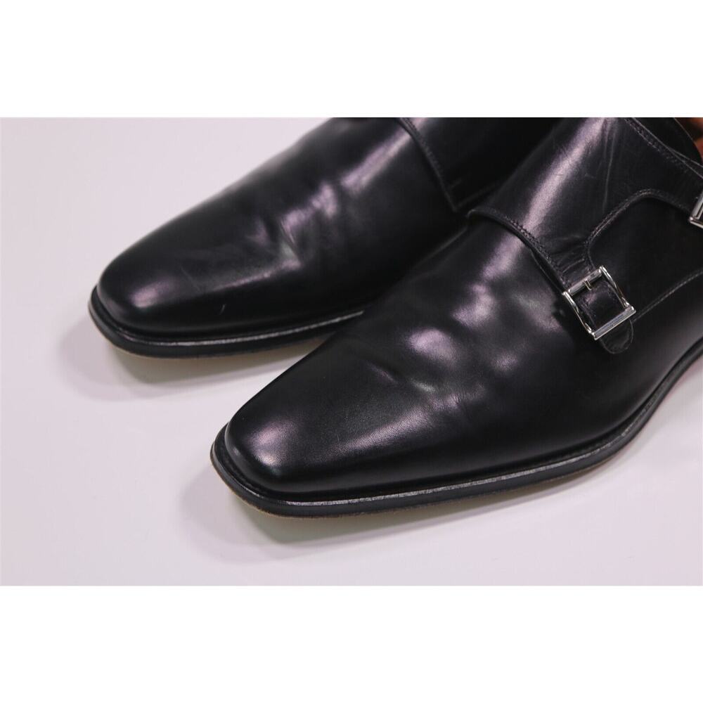 Magnanni Miro Double Monk Strap Black Leather Dress Shoes Men's US 13 - Picture 3 of 11